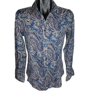 Talbots Blue and Pink Paisley Shirt 6